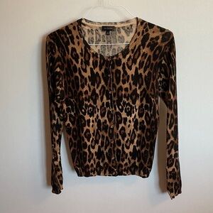 The Limited Leopard Print Button Down Cardigan Sweater, Size Medium
